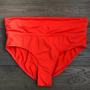 Jones New York Nylon Spandex Bikini Bottoms w Ruched Sides Orange Sz 12 NWOT